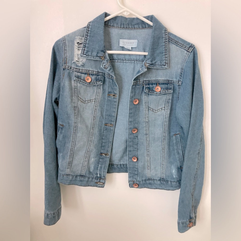 #158. Cisono Denim Collection, Jean Jacket, Size Medium, Blue, (Women)